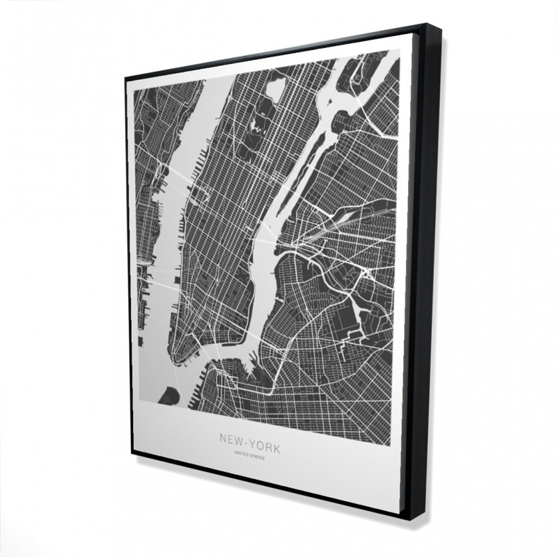 New York Graphic Map Print On Canvas