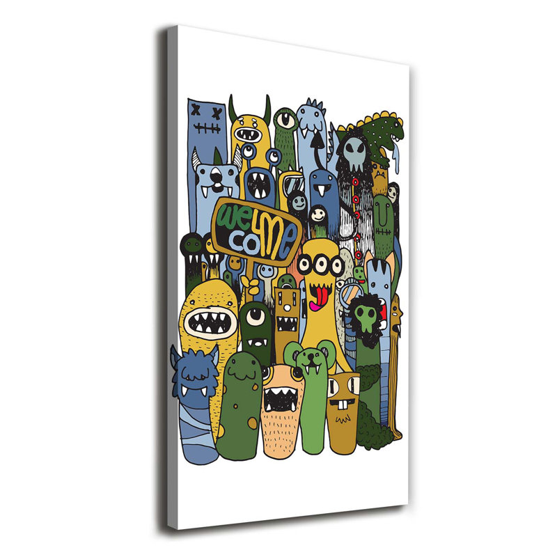 Crazy Monsters - Wrapped Canvas Print
