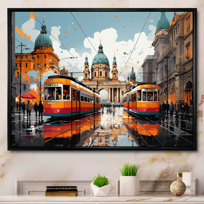 City Vienna Train Popart I - Vienna Canvas Print Wall Art