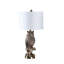 Lampe de table 27,5 "Hibou argenté sur une branche en résine