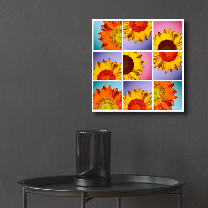  «Sunflowers» par Mark Ashkenazi, art mural en verre acrylique, H 12 po x l 12 po x P 0,13 po