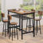 Ensemble de table de bar 5 pièces Lysle avec tablette en métal, ensemble de salle à manger, table à hauteur de comptoir et 4 tabourets de bar Lysle-1146240959-1146240944-1146240946