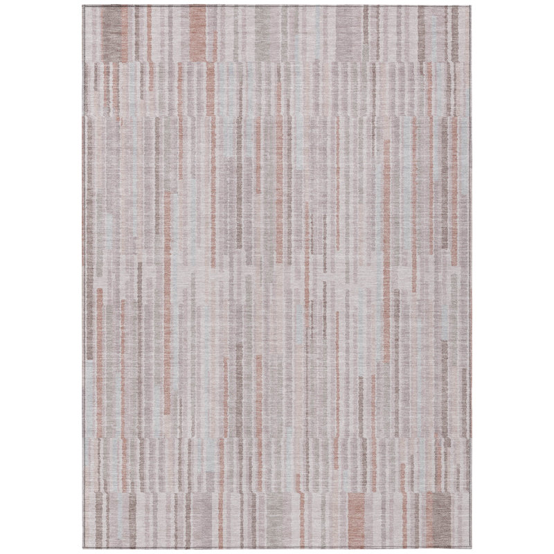 Machine Washable Indoor/Outdoor Xhevrie Coral Rug, Rectangle 8' x 10'