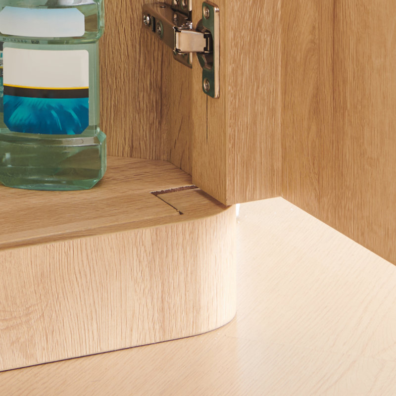 Modern 2 - Door Corner Accent Cabinet, Space-Saving Storage Cabinet with Adjustable Shelf, Natural Oak, Natural Oak