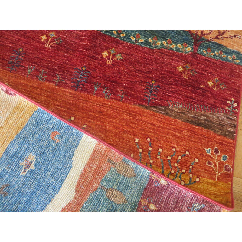 Tapis de zone en laine 3 pi 3 po x 6 pi 5 po noué la à la main one-of-kind-kazak rouge Lyndale