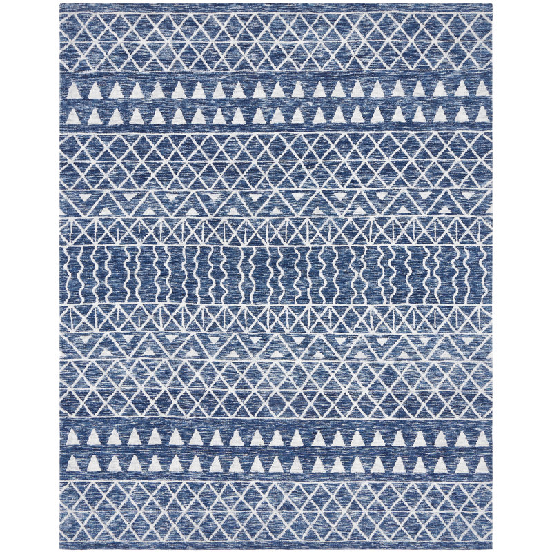 Blue Area Rug, Rectangle 5'6" x 8'6", Denim