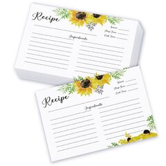 Premium Recipe Cards Double Sided- 4x6 Inches Thick Recipe Card with Plenty  of Writing Space - Set of 50 Blank Recipe Cards - Ideal Recipe Cards for