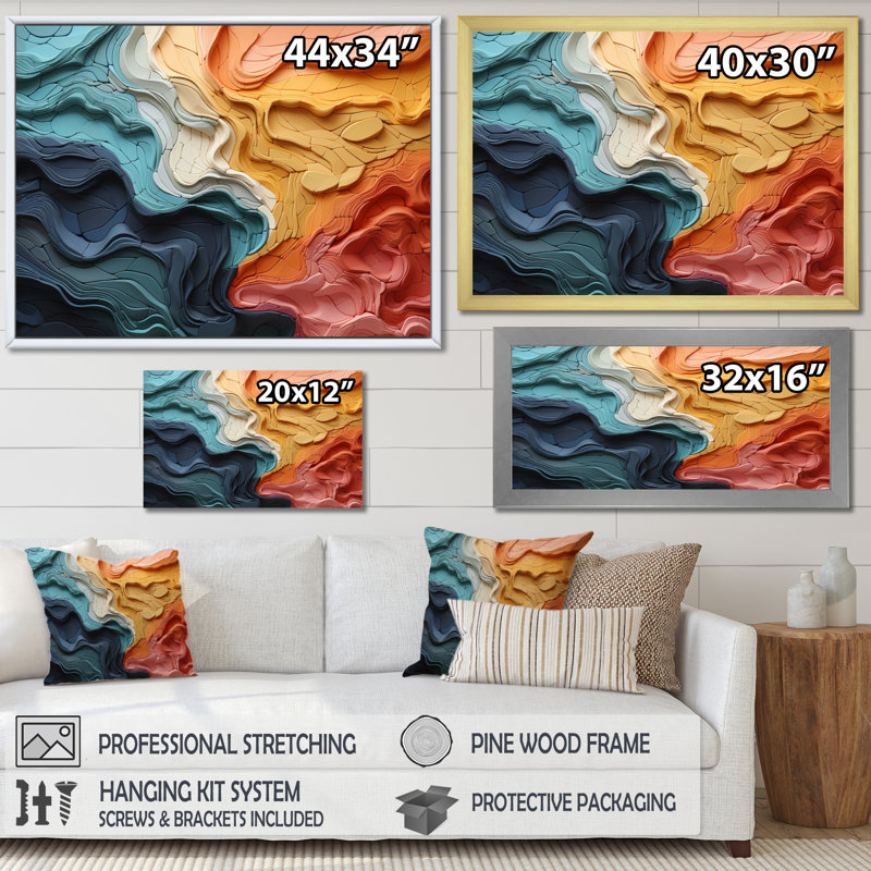 Biomorphism Organic Forms IV - Biomorphism Wall Art, Gold Floater Framed, 24" H x 32" W x 1" D