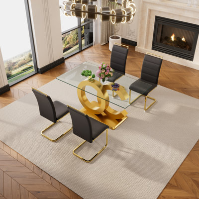 Chaylee 6 - Person Pedestal Dining Set