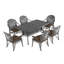 L59,05 * W35,43 po. Table de salle à manger en aluminium coulé avec cadre et trou pour parasol (table seulement)
