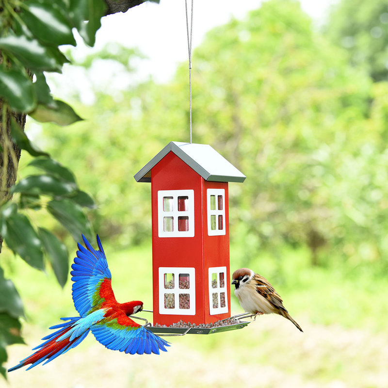 Abdihakim Metal Hanging Feeding Station, Red