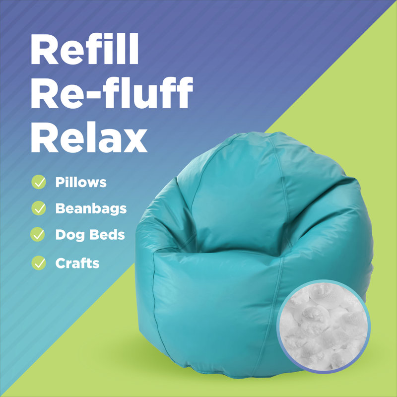 Bean Bag Refill Beads - 100% Recycled New Polystyrene Filler Beads for Lasting Support - Versatile Filling for DIY Projects
