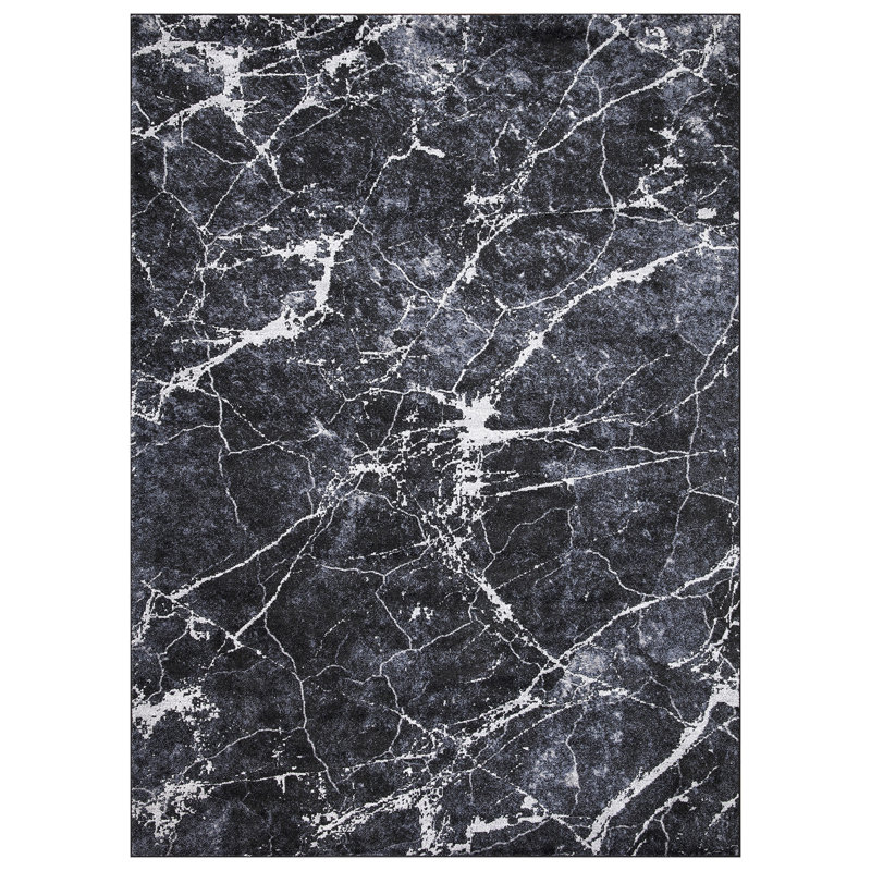 Napoli Marble Effect Loom Performance Rug, Rectangle 6'7" x 9'3"