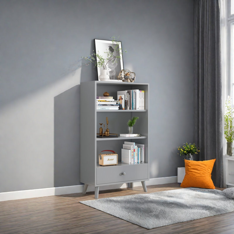 Wilmar, (3 Shelves) 47.2"H x 27.5"W x 11.8"D, Grey