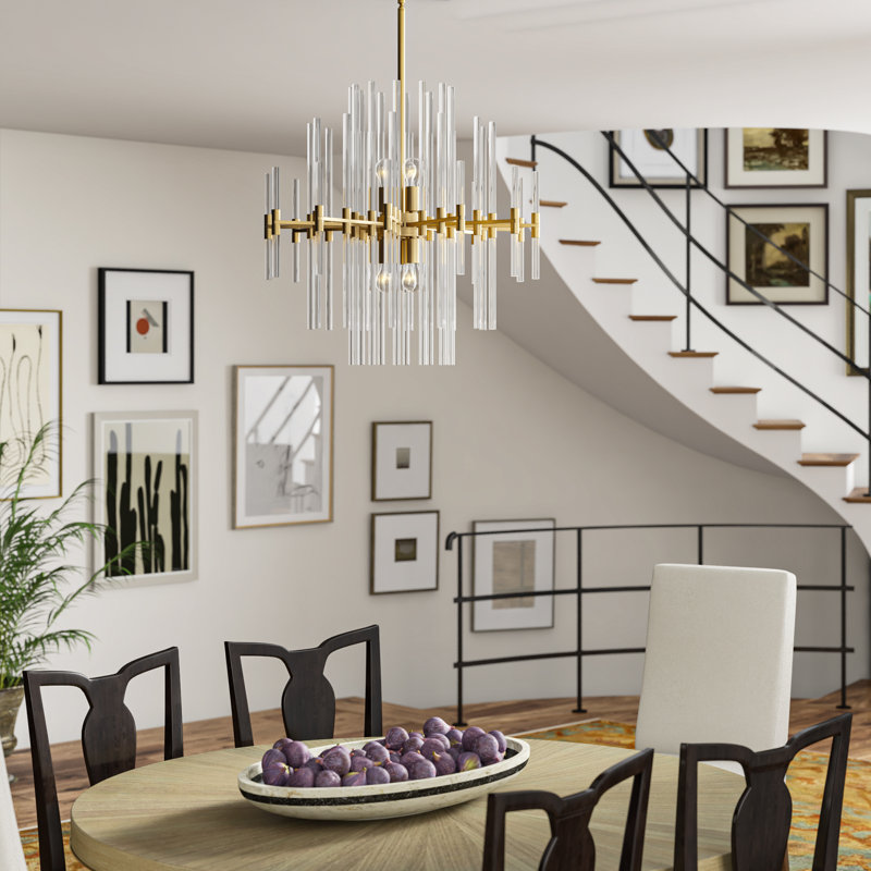 Quebec 6 - Light Chandelier, 26.75" H x 26.25" W x 26.25" D