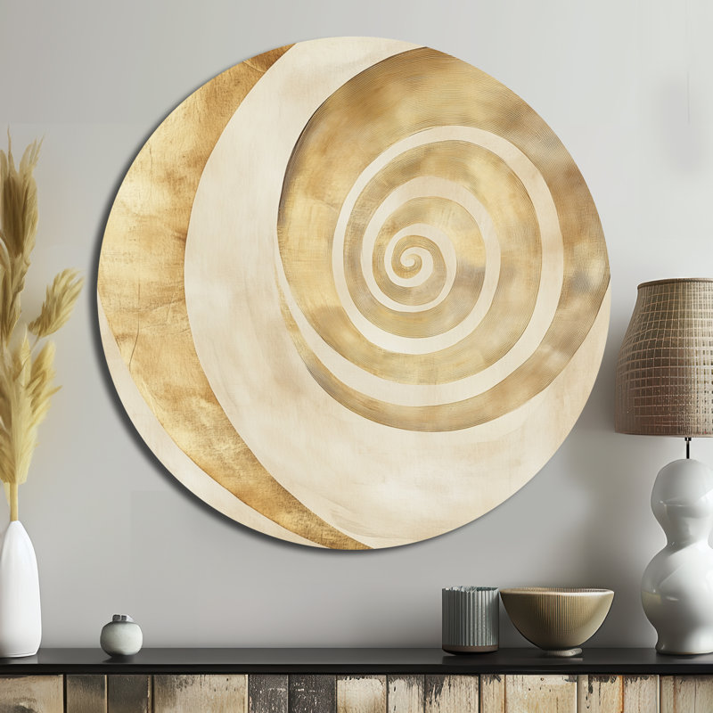 Jadarrian - Décoration murale ronde en métal à spirales abstraites, L 36 po x H 36 po
