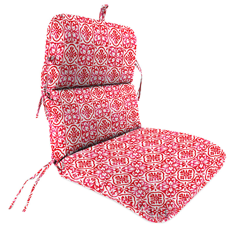 Byrom 22" x 45" Outdoor Chair Cushion with Ties and Loop, Dome Saturn
