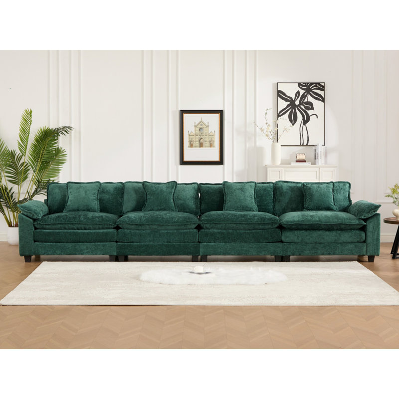 Canapé modulaire confortable en chenille de style moderne, idéal pour les salons