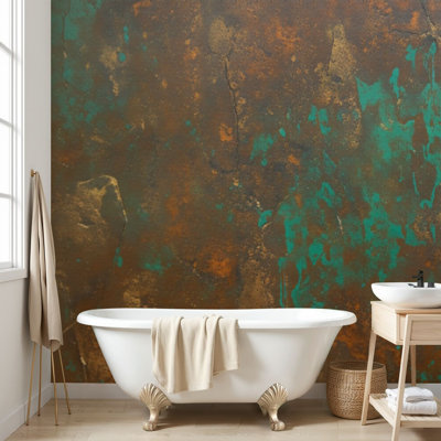 Wall Mural Peel and Stick Wallpaper Copper Self-Adhesive Removable Contact Paper Wall Decor for Living Room Bedroom