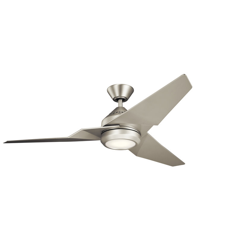 Camptown 60cm Ceiling Fan with LED Lights, Brushed Nickel, Silver