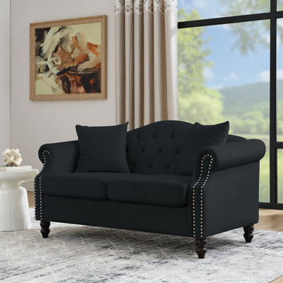 Cranbrook 57'' Velvet Rolled Arms Chesterfield Loveseat -  Charlton HomeÂ®, 758D396DBFB3402282B172F3E1998B59