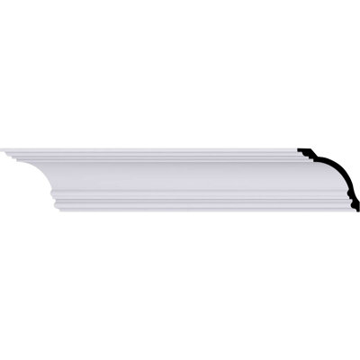 Endurathane Diane Crown Moulding, 5 3/8"H x 5 1/4"P x 7 1/2"F x 94 1/2"L, Factory Primed