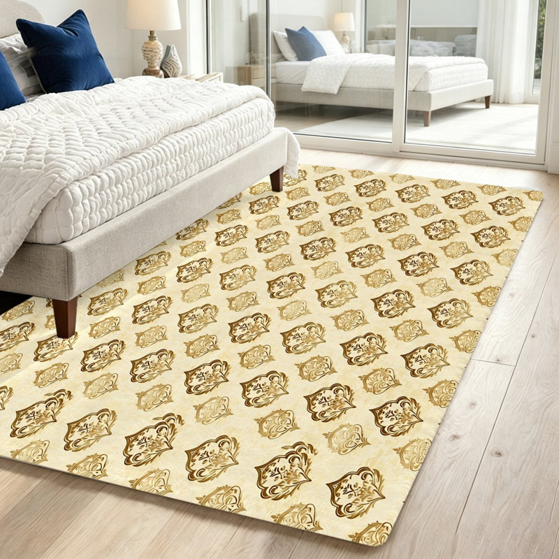 Large Pattern Area Rug, Living Room Floor Mat, Soft Plush Stain Resistant Non-Slip Machine Washable Shag, Indoor for, Bedroom, Entryway, Home Office and Dining Spaces