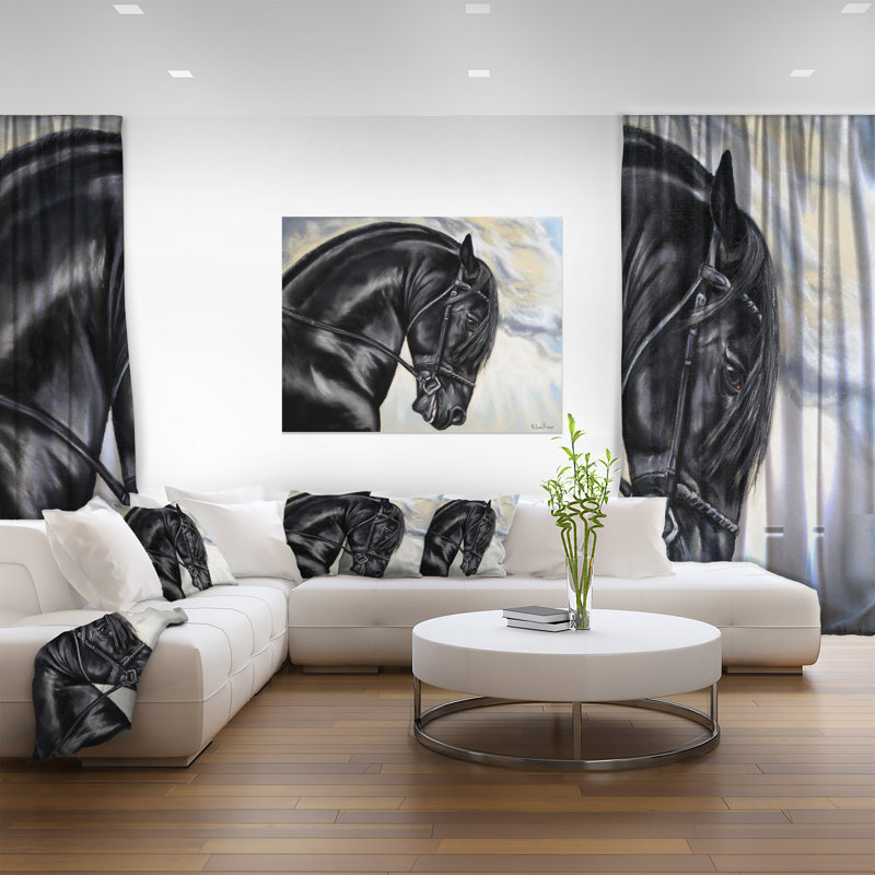 Friesian Horse, reproduction d'art sur toile tendue, H 30 po x l 40 po