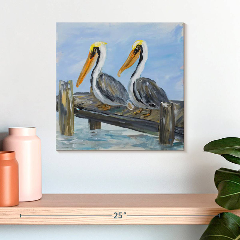 Brampt Pelicans On Deck, 16" H x 16" W