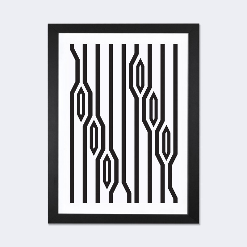 «Lignes verticales» - impression, Cadre noir, H 24 po x l 16 po x P 1 po