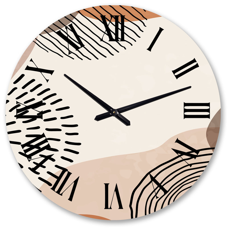Horloge murale organique formes ludiques en couleurs rétro II, Grand
