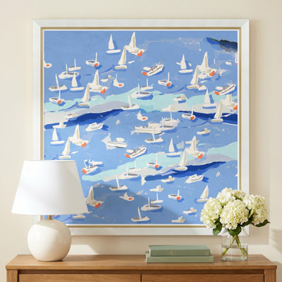 «Island Hopping I» par Dana Gibson - Reproduction d'art sur papier encadrée