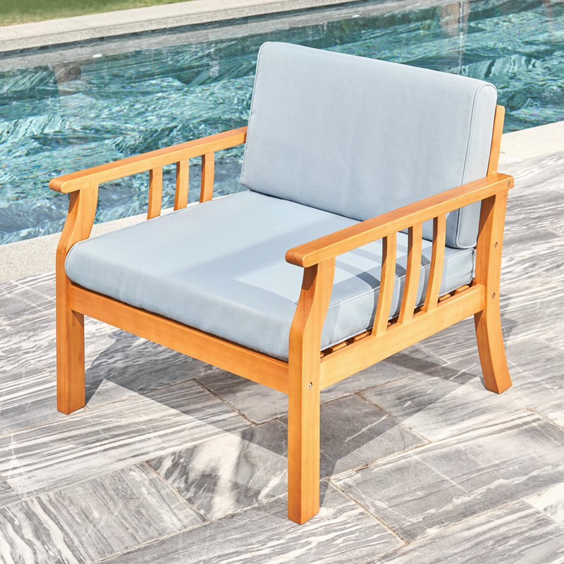 Chaise d'extérieur avec coussin Honey Nautical Curve
