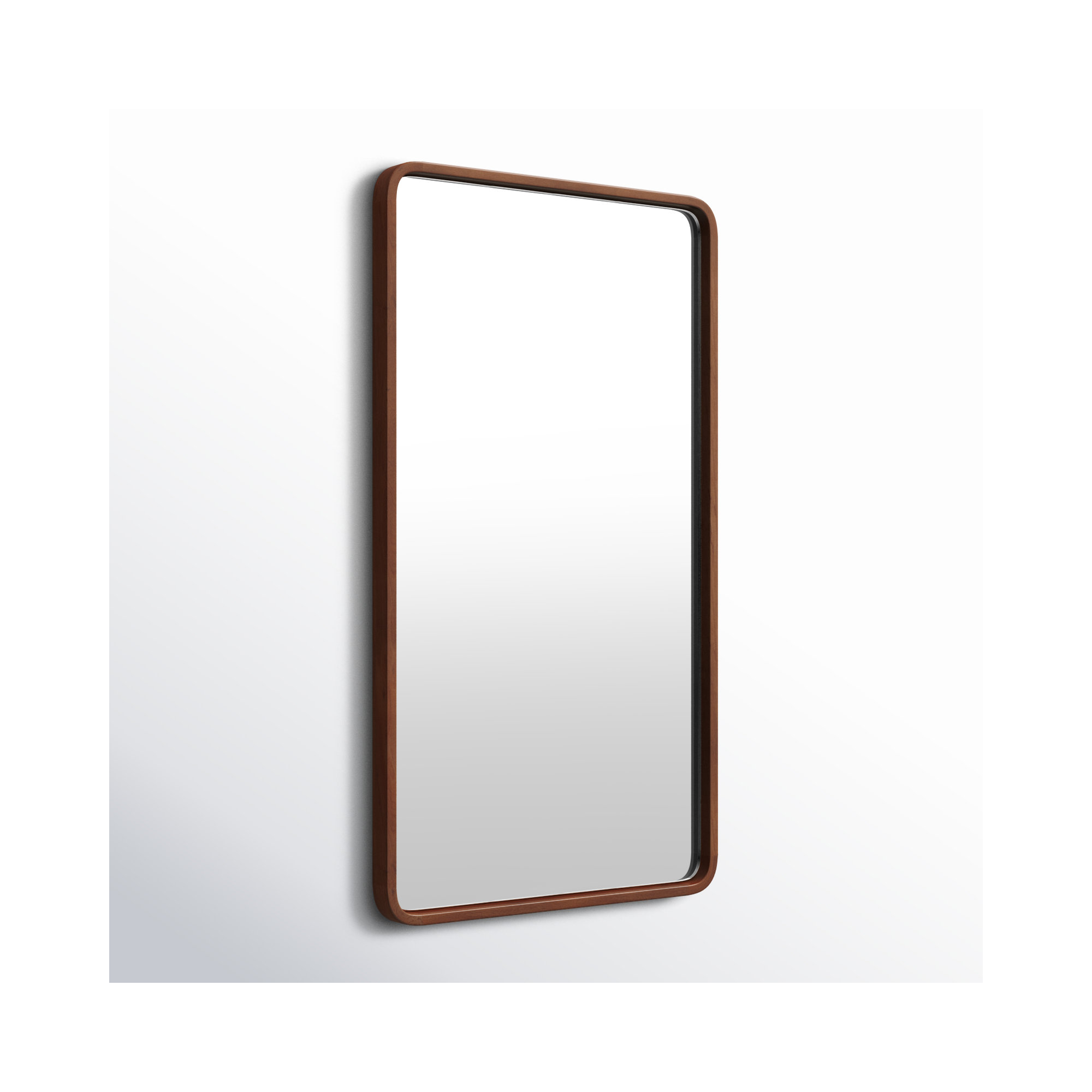 Sherman Wood Rectangle Mirror, 36" x 20", Walnut Brown