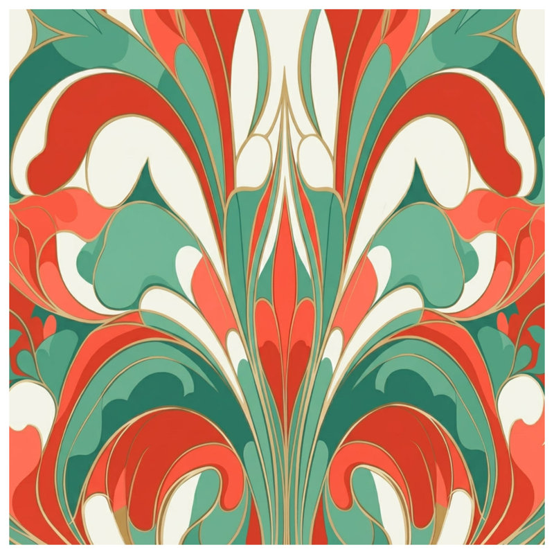 Couvertures de style Art nouveau, L 50 po x H 60 po