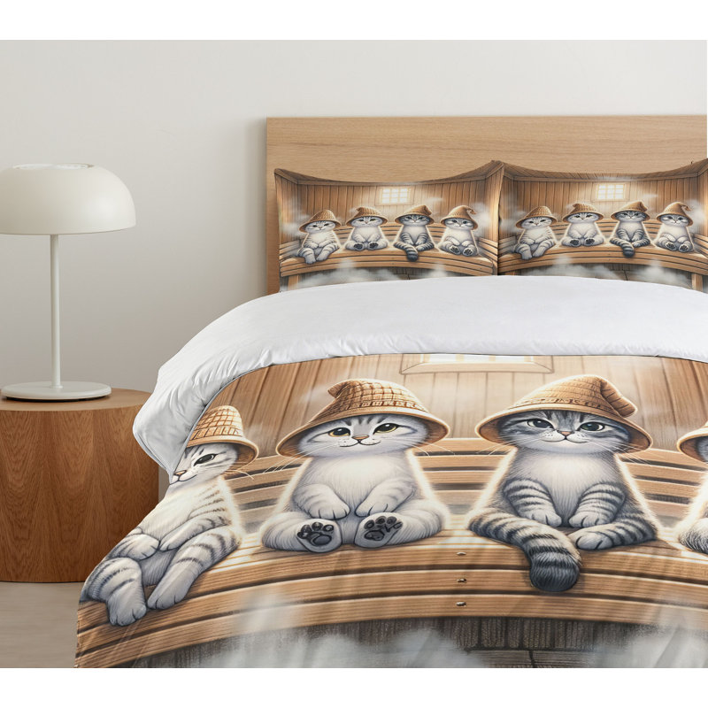 Cat Duvet Cover, Queen Duvet Cover + 2 Standard Shams