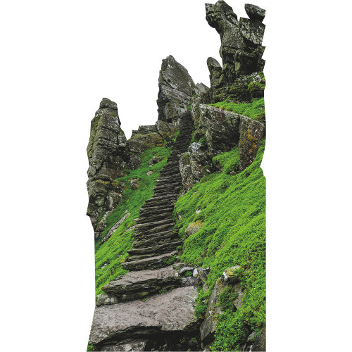 H13672 Great Skellig Michael Christs Saddle Path Mountain Irlande découpe en carton debout