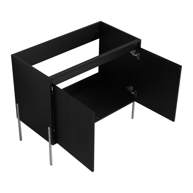 Meuble-lavabo autoportant avec lavabo en résine, 35"