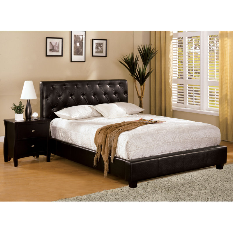 Lit plateforme tapissier Aniylah, Double