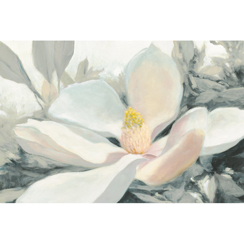 Majestic Magnolia Green Grey Crop by Julia Purinton - Wrapped Canvas Painting, 30cm H x 46cm W x 3.8cm D