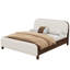 Cadre de lit plateforme Yelton Modern Boucle avec tête et pied de lit arrondis, pieds en pin pour une chambre à l'ambiance feutrée-135299290-135299288