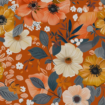 Peler et coller le papier peint adhésif floral rétro autocollant amovible pour les tiroirs de comptoir, les doublures de tablettes de salle de bain et le salon