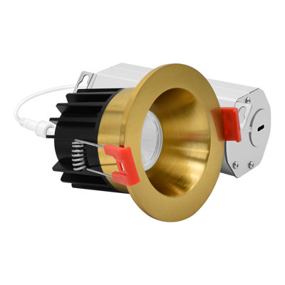 Luxrite 2 In. LED Regressed Canless Light with Round Brass Interchangeable Trim, 5CCT, CRI90, 8W, 600LM, 60° Beam, Dimmable, 120V, ETL Listed
