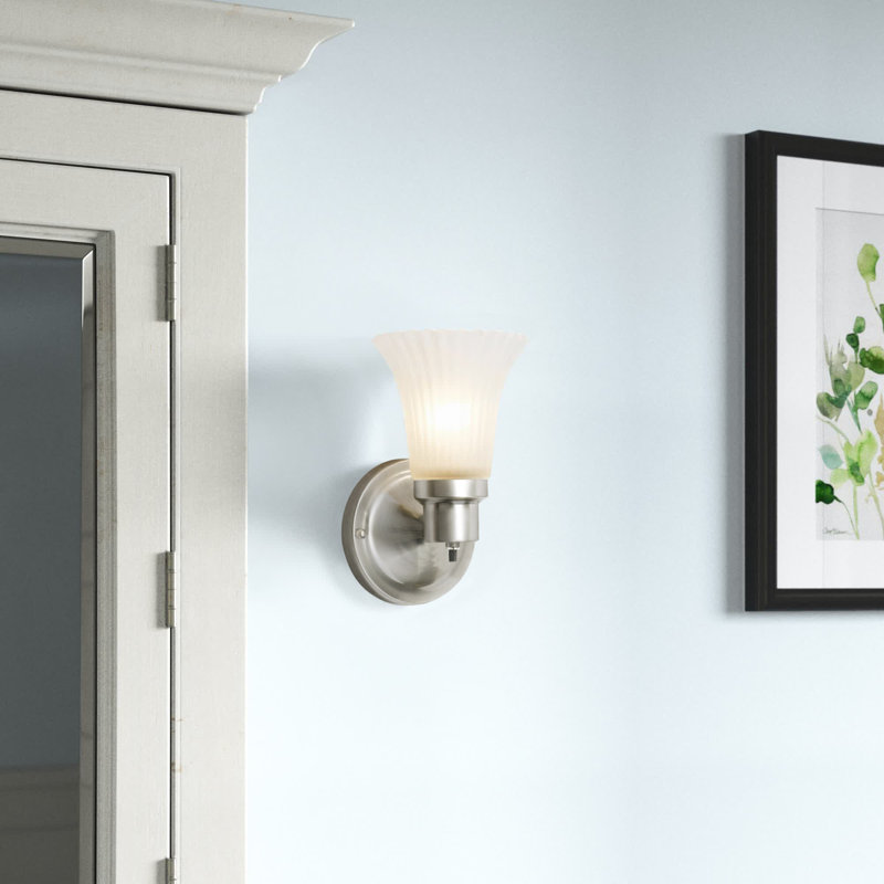 Steel Flush Mounted Sconce, Satin Nickel