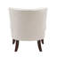 Chaise beige avec capitonnage à boutons gracieux, structure en bois massif pour un siège de salon chic, utilisation confortable des pieds-1237705759