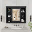 Chic Wall-Mounted Bathroom Storage Cabinet with Mirror & 6 Open Display Shelves