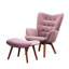 Chaise d'appoint mauve avec revêtement en velours soyeux et confortable, structure en bois d'hévéa massif, capitonnage à boutons, garniture en l 30,33 po x P 33 po x H 25,6 po x P 17,5 po, support luxueux-1484998081