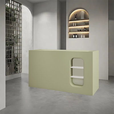 70.86-Inch Cashier Desk, Writing Desk, and Service Desk for Store with Spacious Surface and Sturdy Design