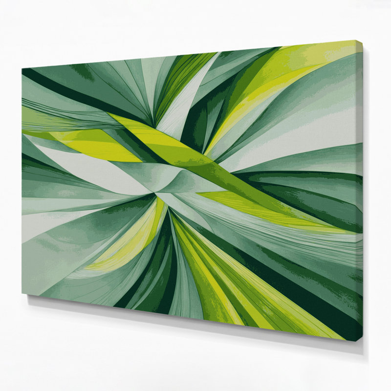 «Geometric Abstraction 79», art mural sur toile verte, H 16 po x l 20 po
