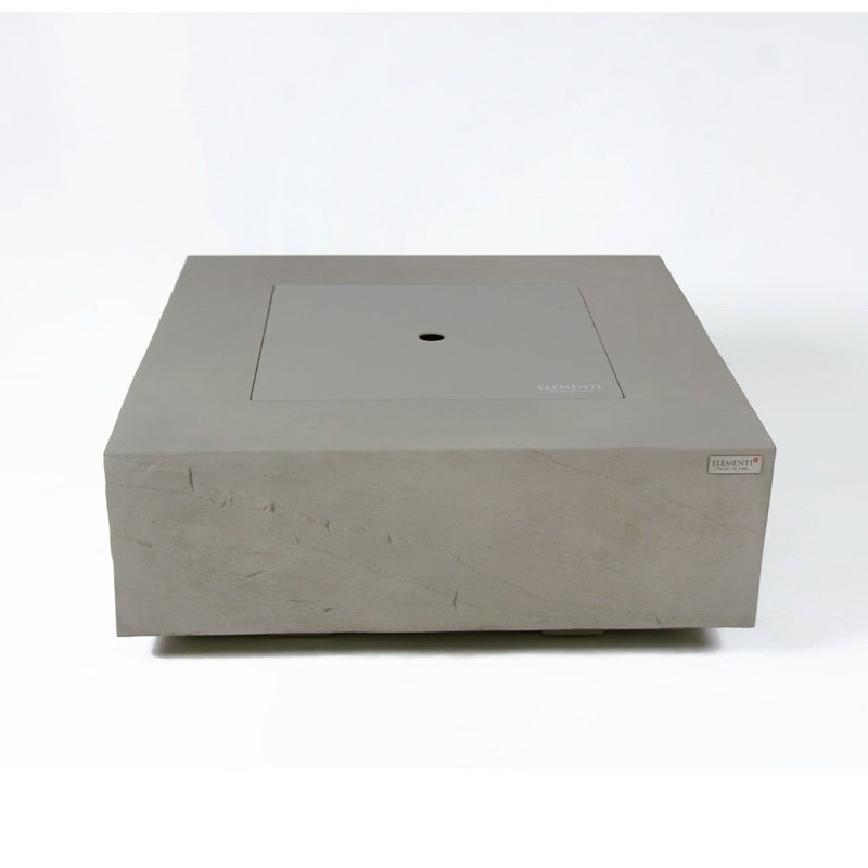 Capertee 40" Gray Concrete Square Gas Fire Pit Table